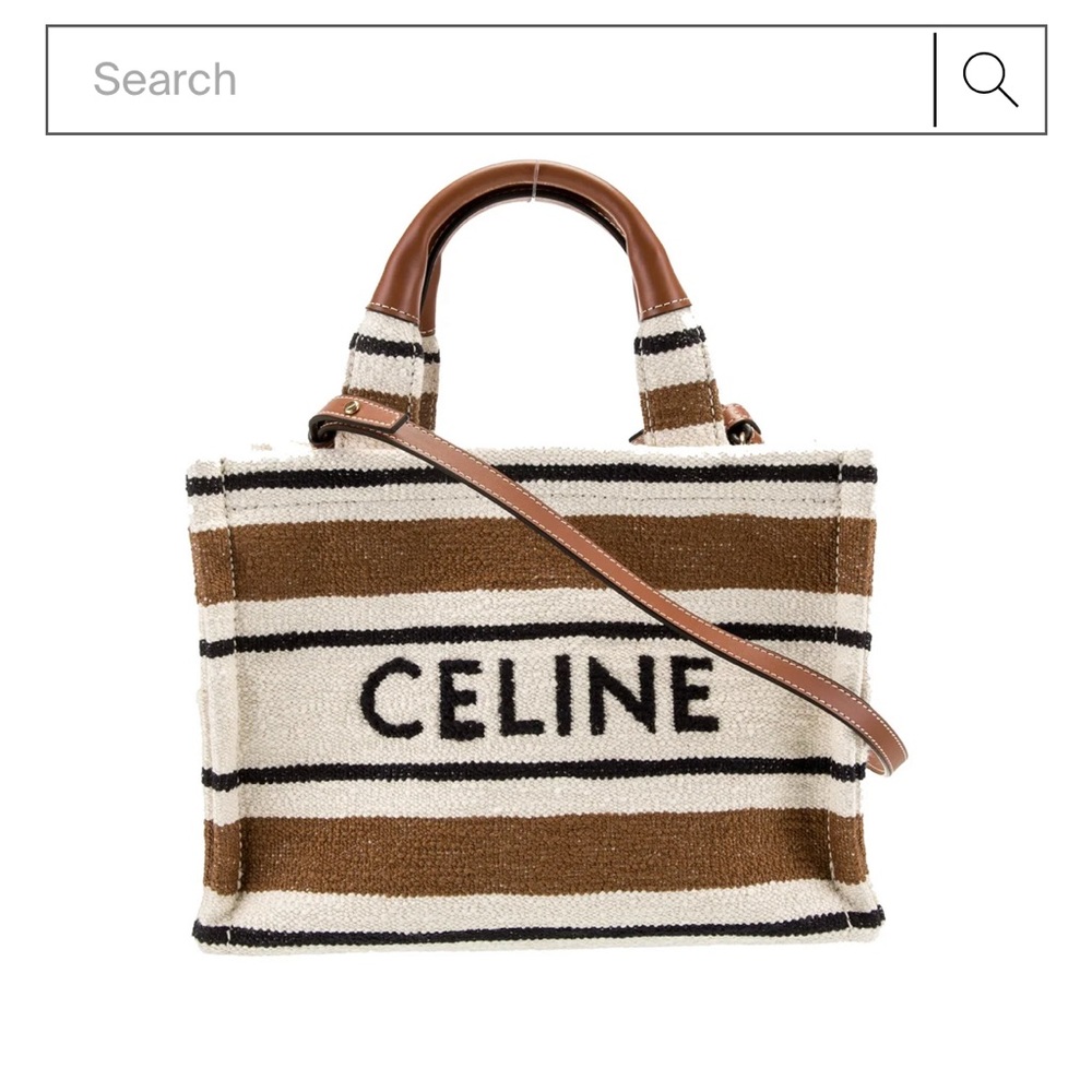 Celine Cabas small Striped Tote Bag